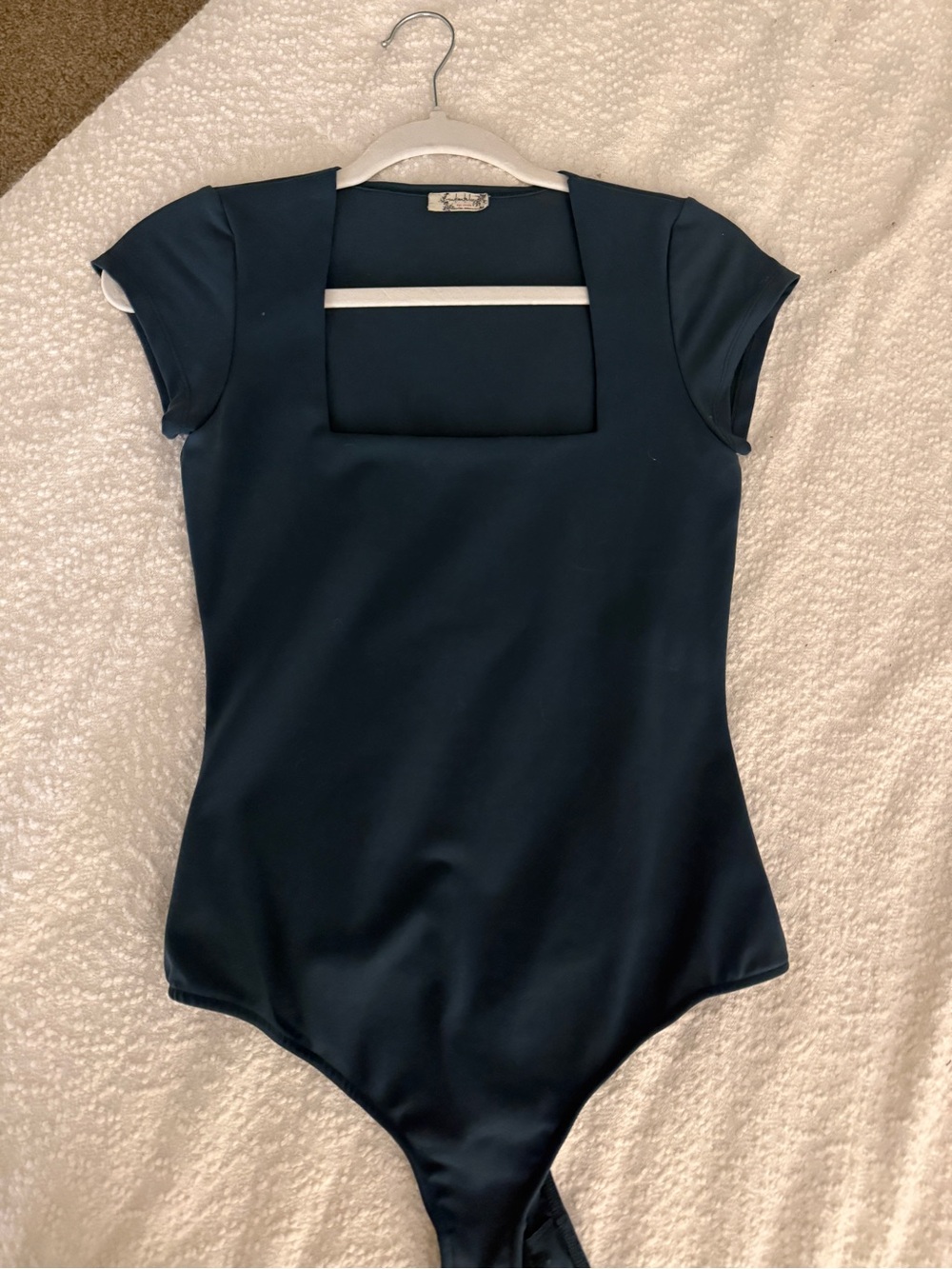 Women's Navy Square-Neck Bodysuit
